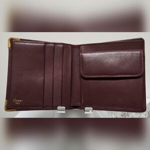 CARTIER Must de Cartier Bifold Bordeaux Leather Wallet with COA SALE SALE 🤑🤑🤑